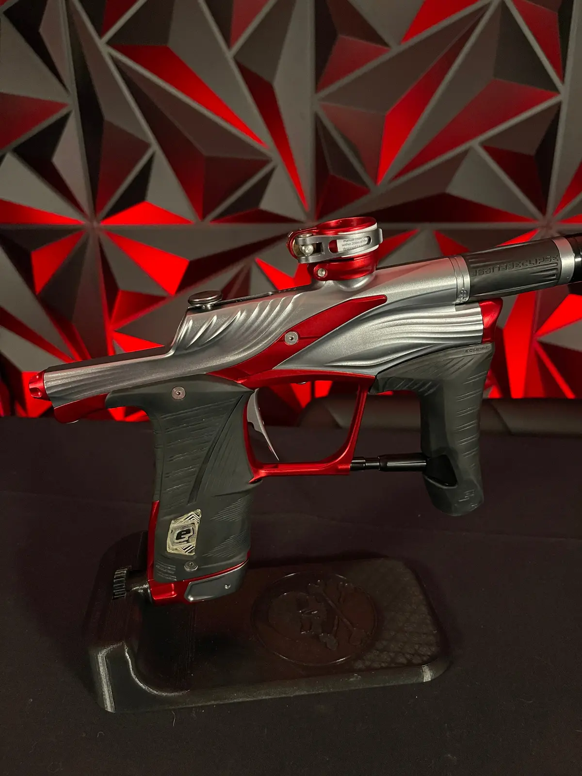 Used Planet Eclipse Lv1.6 Paintball Gun - Teahupo Silver/Red W/Deuce Trigger, Ssc Bolt, Ssc Spare Parts Kit 1