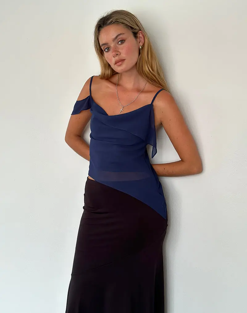 Davila Top In Chiffon Ocean Storm 1