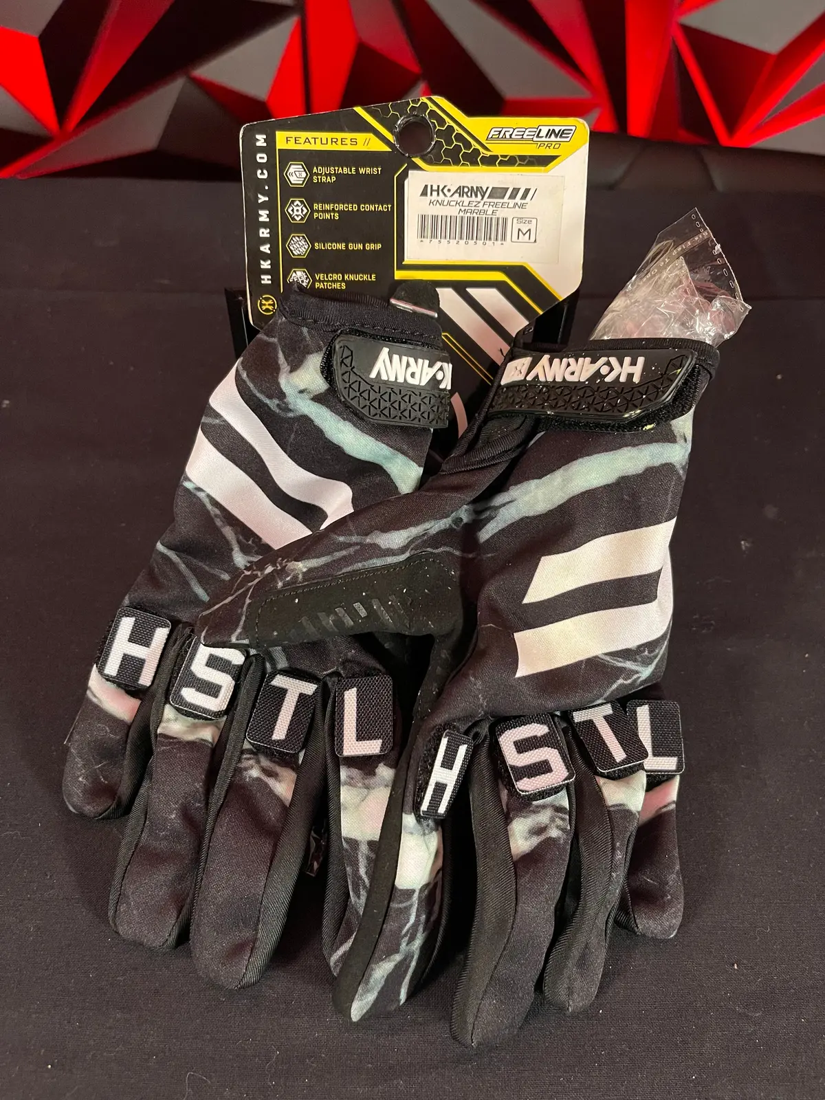 Used Hk Army Knucklez Freeline Pro Gloves - Marble - Medium 1