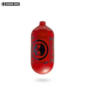 Infamous Skeleton Air "Hyperlight" Paintball Tank Bottle Only - Diamond Series - Red / Black - 80/4500 Psi 1