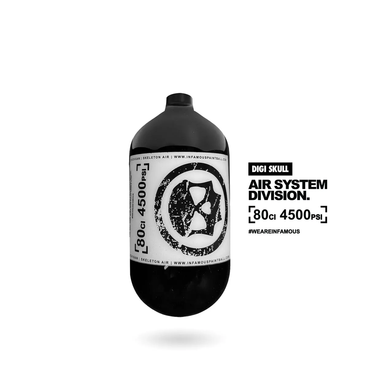 Infamous Skeleton Air "Digi Skull" Hyperlight Air Tank 80Ci 1