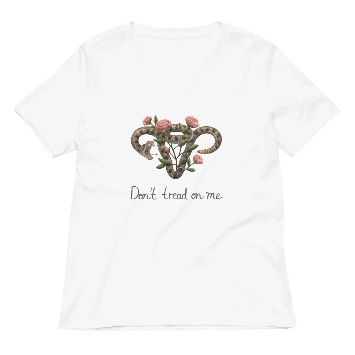 Don’T Tread On Me Uterus With Flowers V-Neck 7