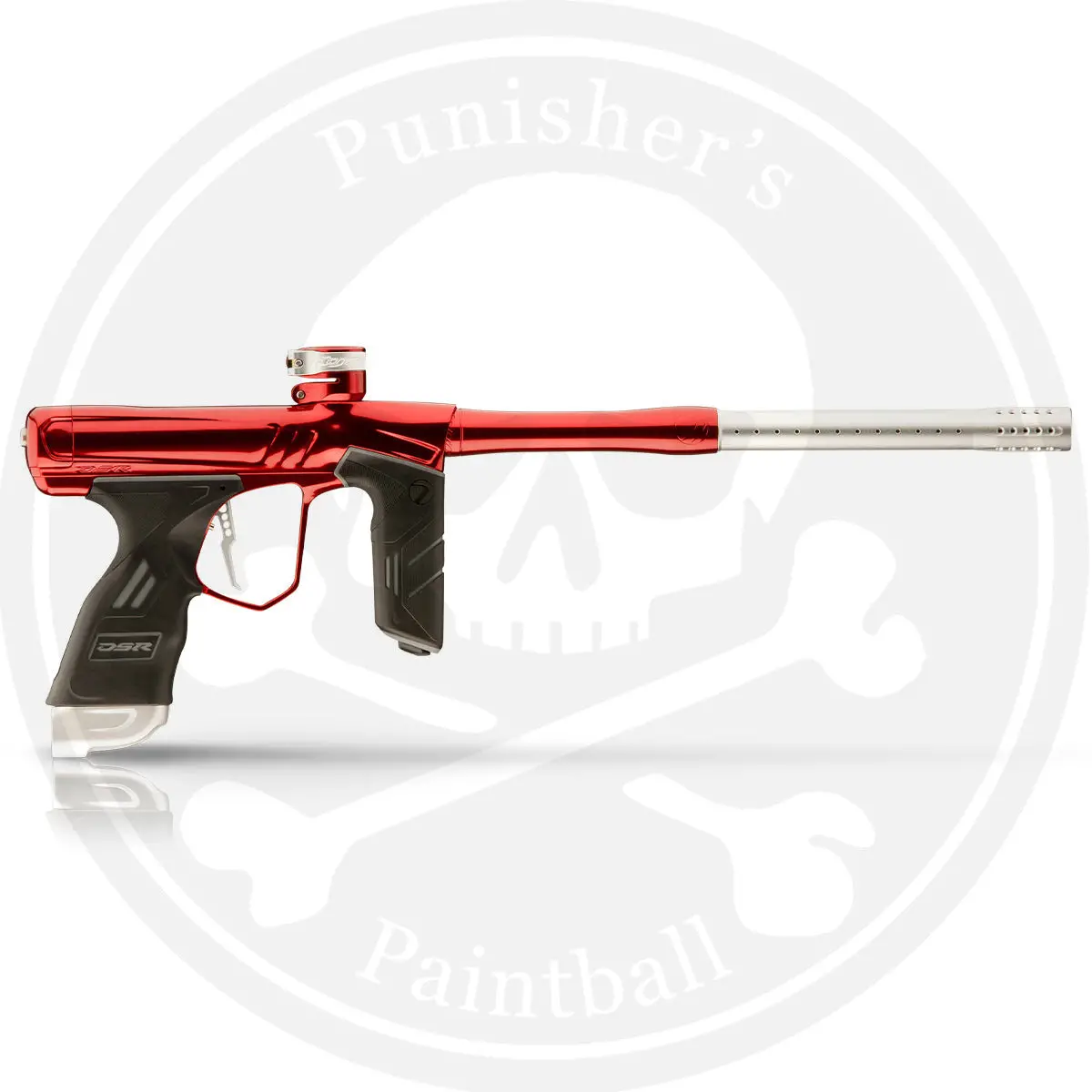 Dye Dsr+ Paintball Gun - Polished Red / Dust Silver 1