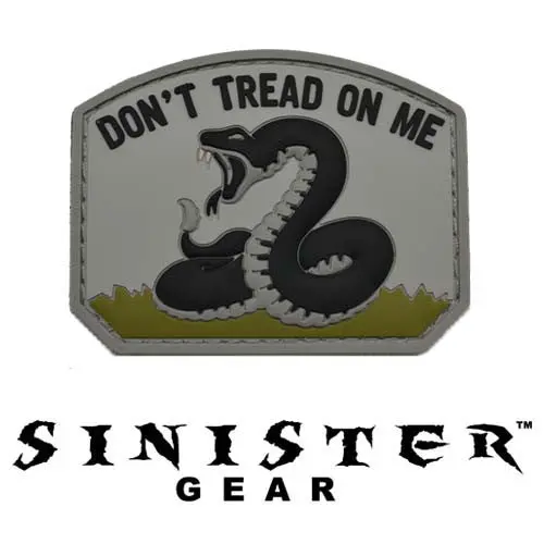 Sinister Gear "Don't Tread On Me" Pvc Patch - Black/Grey 1