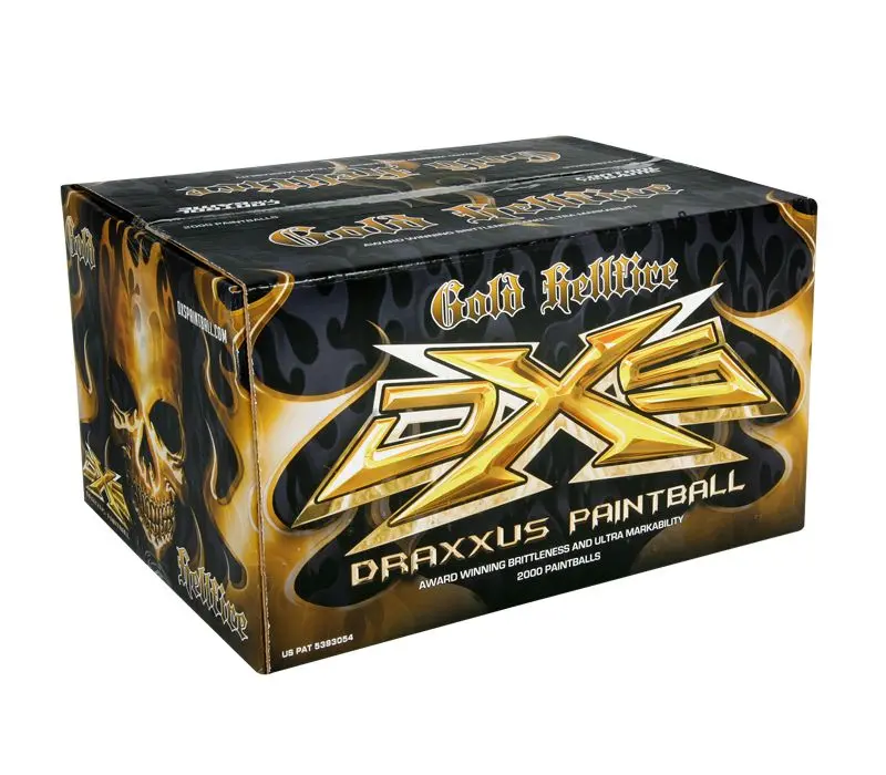 Dxs Gold 0.68 Caliber Paintballs - 2000 Paintballs - Magma Shell - Orange Fill 1