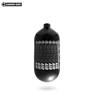 Infamous Skeleton Air "Hyperlight" Paintball Tank Bottle Only - Diamond Series - Black / White - Echo - 80/4500 Psi 1