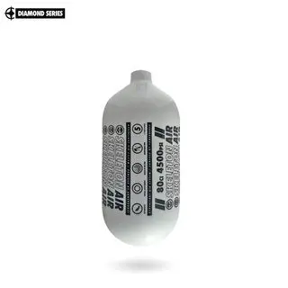 Infamous Skeleton Air "Hyperlight" Paintball Tank Bottle Only - Diamond Series - White / Black - Echo - 80/4500 Psi 1
