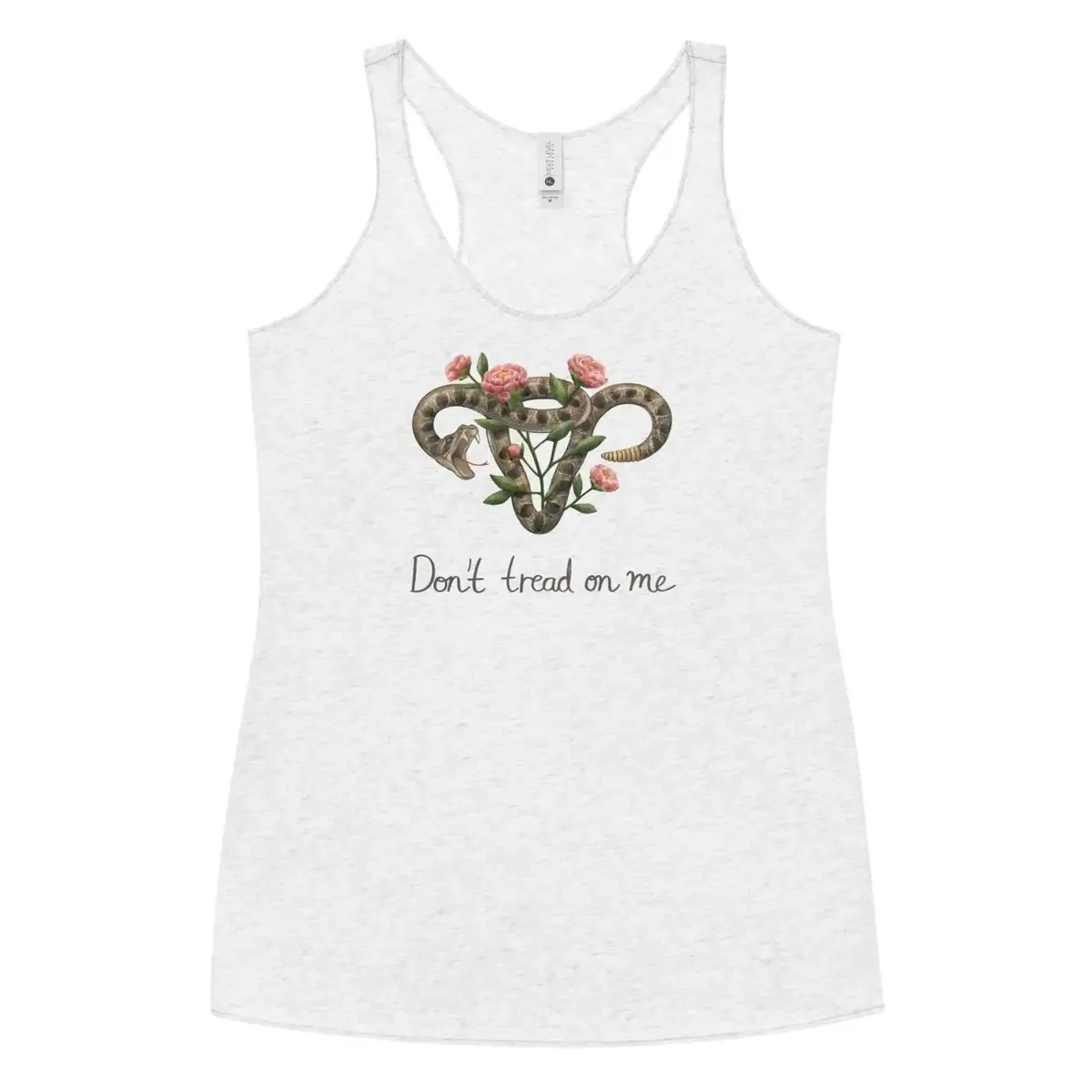 Bold Patriotic Uterus Racerback Tank Featuring Elegant Floral Accents - Image 3