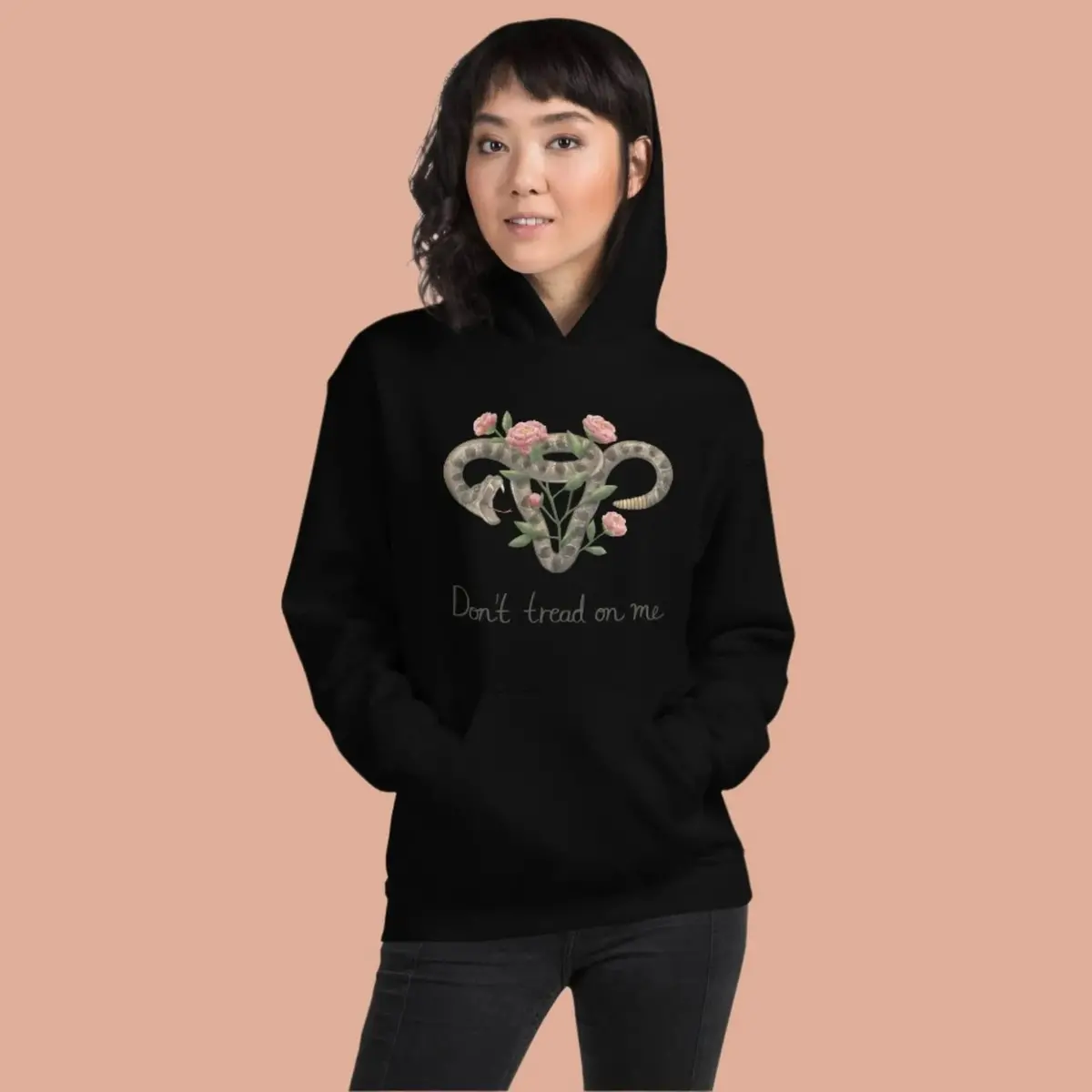 Don’T Tread On Me Uterus With Flowers Unisex Hoodie 3