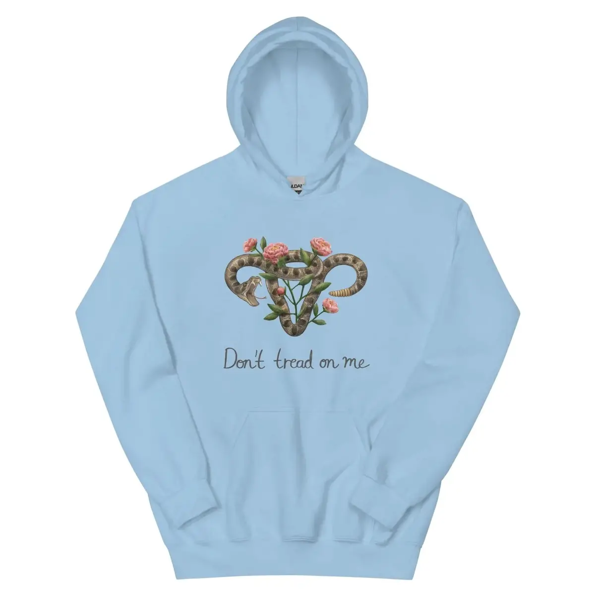 Bold Patriotic Hoodie Featuring Uterus Symbol and Floral Accents - Image 7