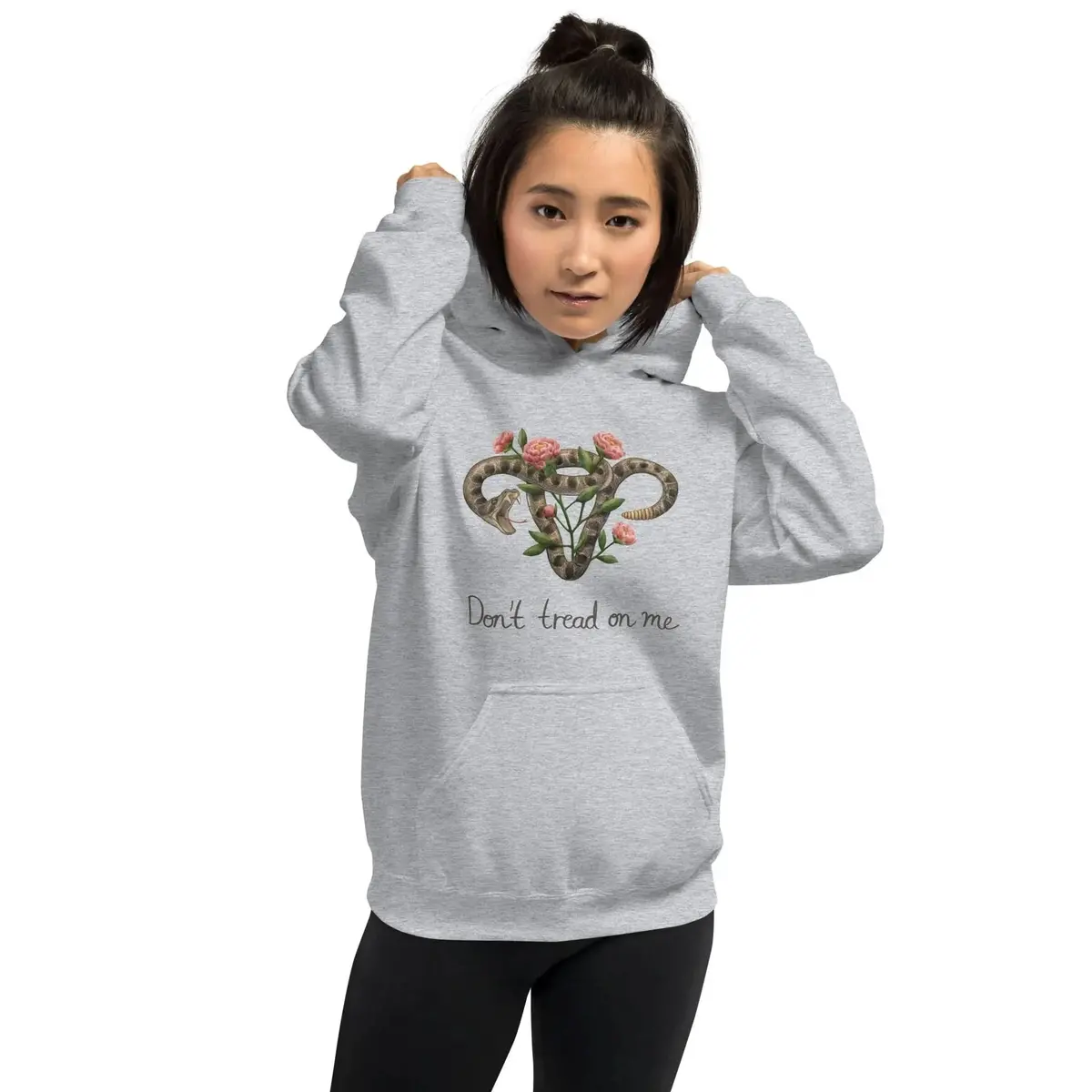 Don’T Tread On Me Uterus With Flowers Unisex Hoodie 9
