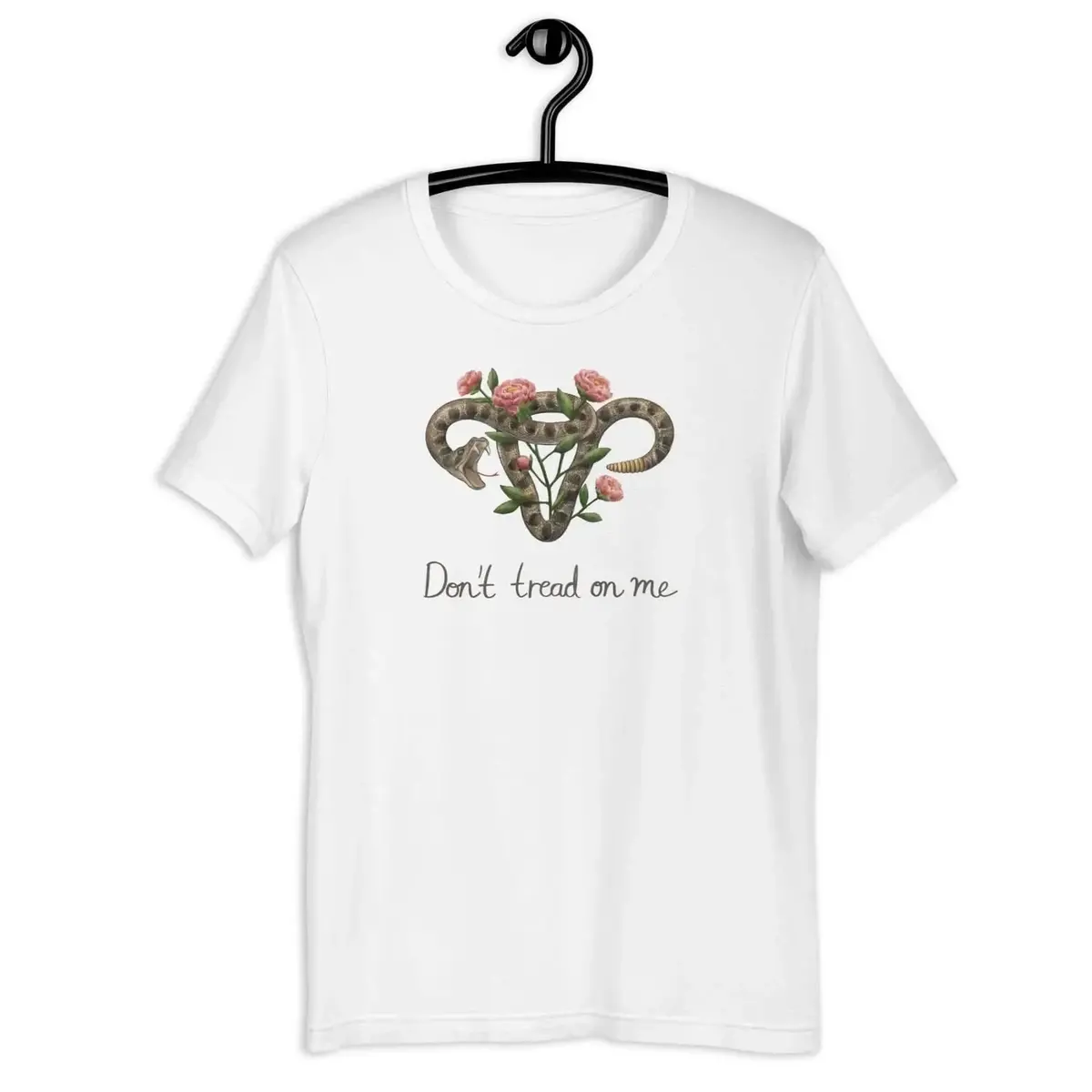 Bold Feminist Uterus T-Shirt with Floral Motif – Unisex Fit - Image 8