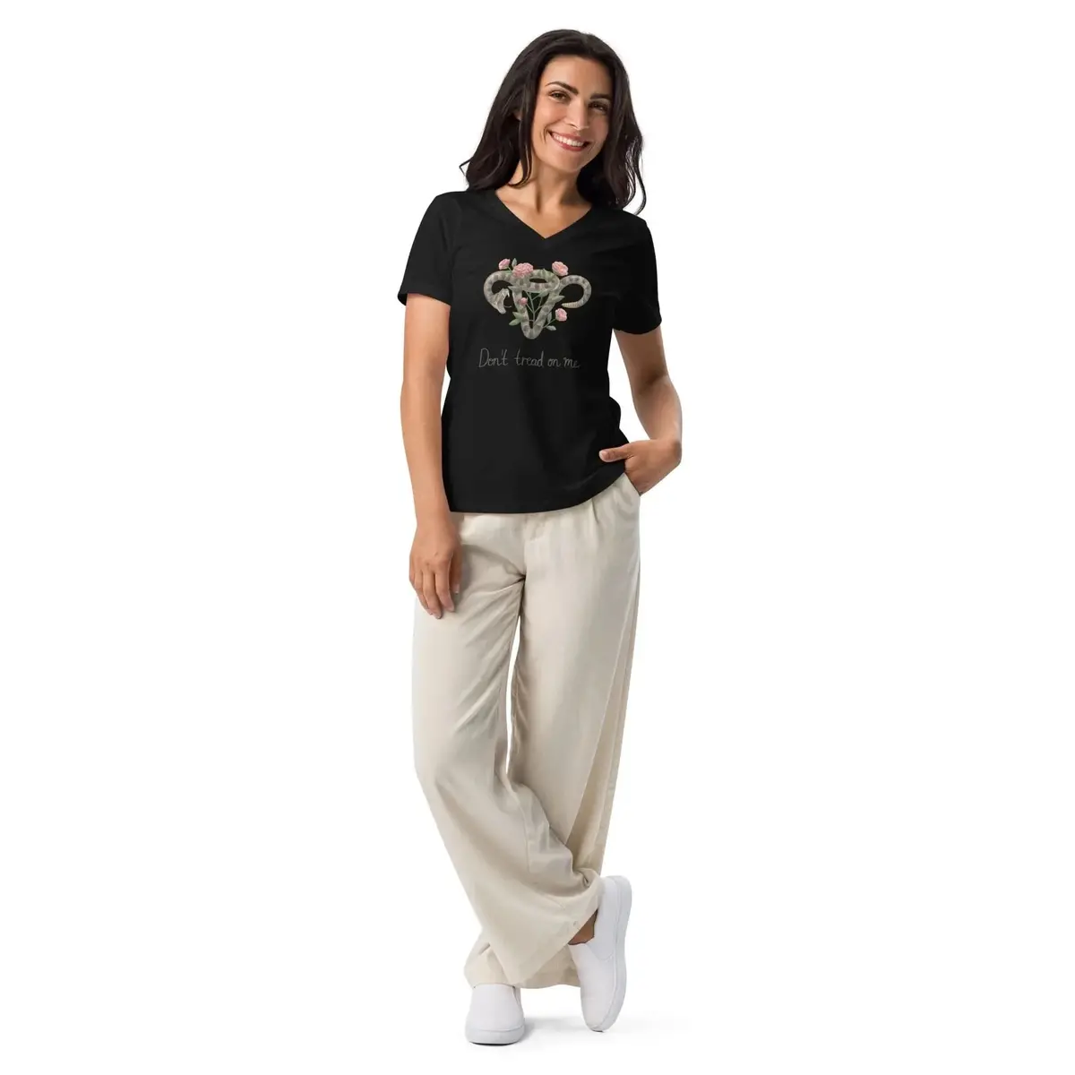 Don’T Tread On Me Uterus With Flowers V-Neck 6