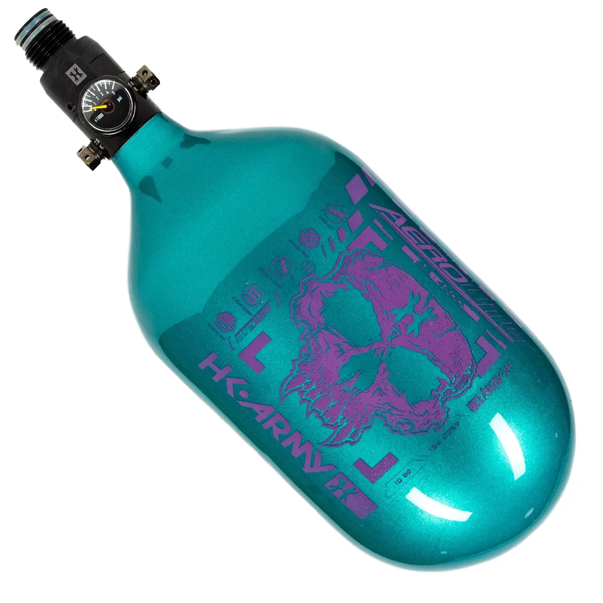 Hk Army "Extra Lite" Carbon Fiber Tank - Standard Reg - Doom - 68/4500 Psi - Turquoise/Pink 1