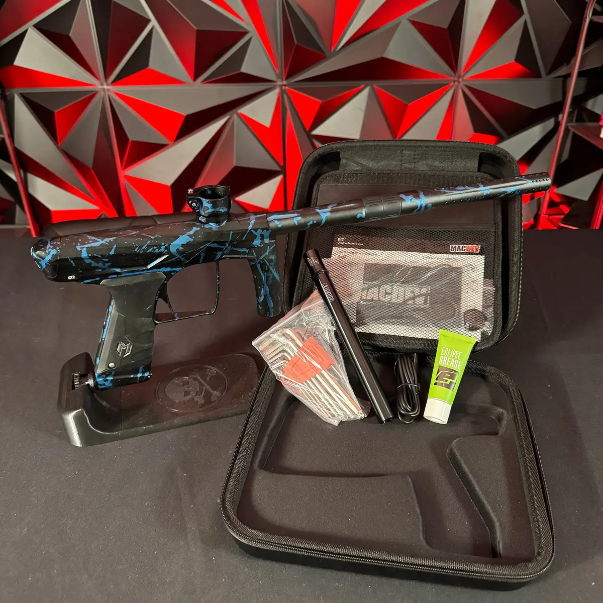 Used Macdev Gt2 Paintball Gun - Black/Blue Splash 1