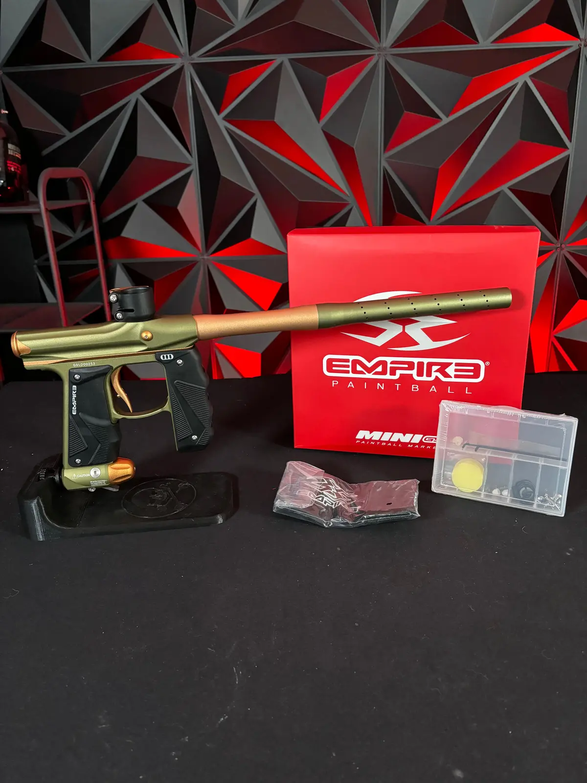 Used Empire Mini Gs Paintball Marker - Dust Olive/Orange 1