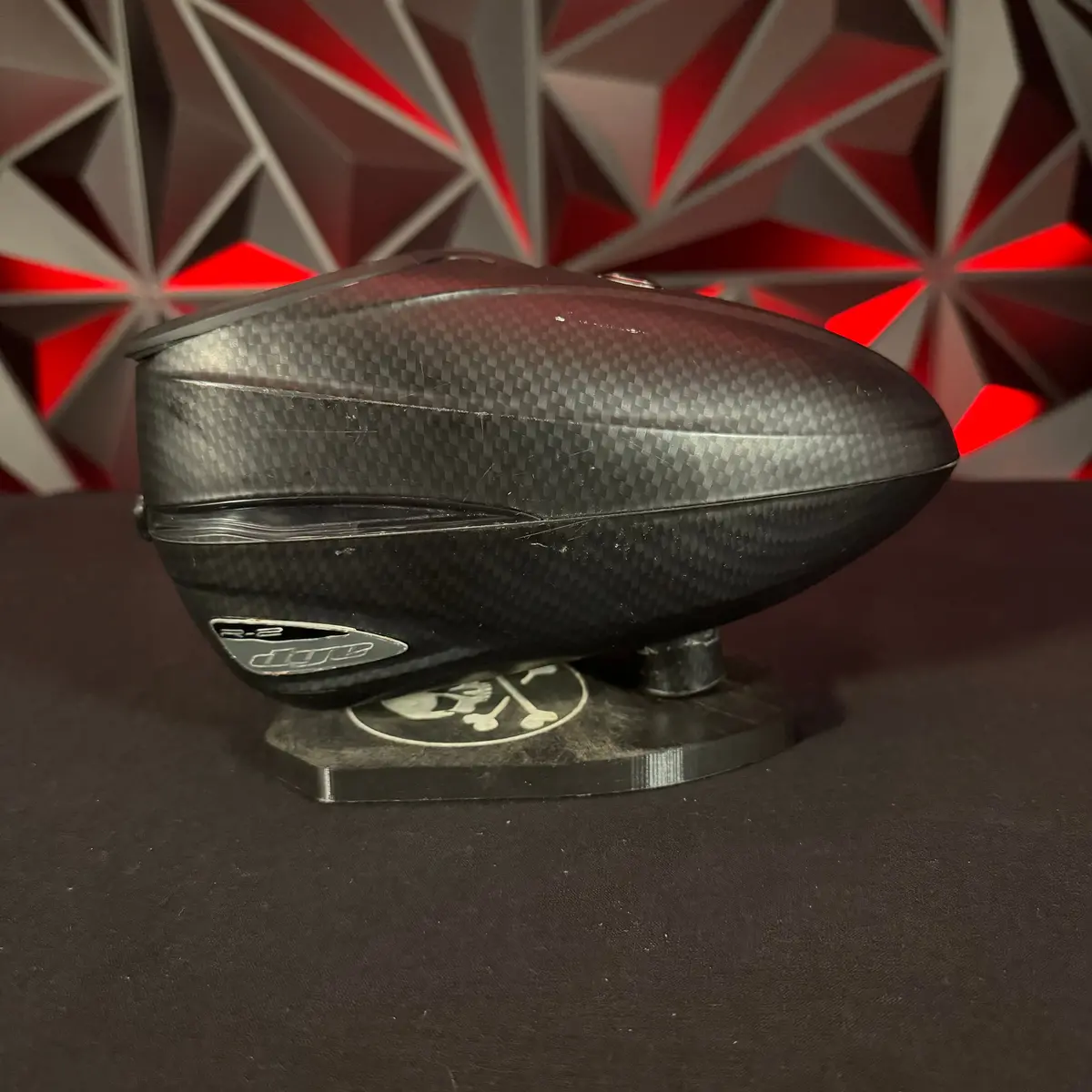 Used Dye Rotor R2 Paintball Loader - Carbon W/ Black Speed Feed 1