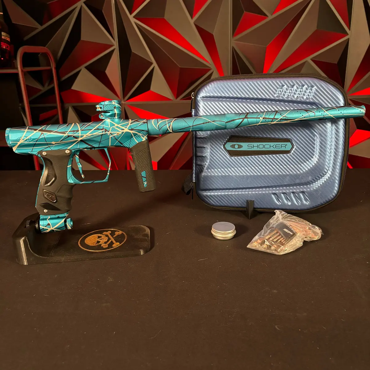 Used Shocker Era Paintball Gun - Blue Splash 1