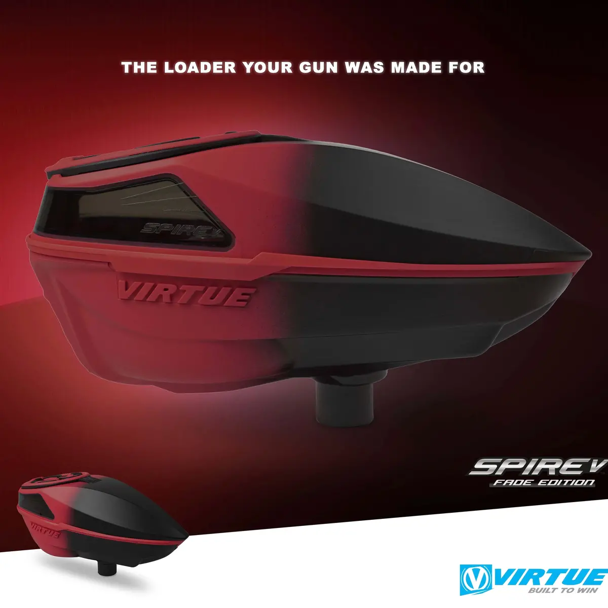 Virtue Spire 5 Paintball Loader - Red Black Fade 1