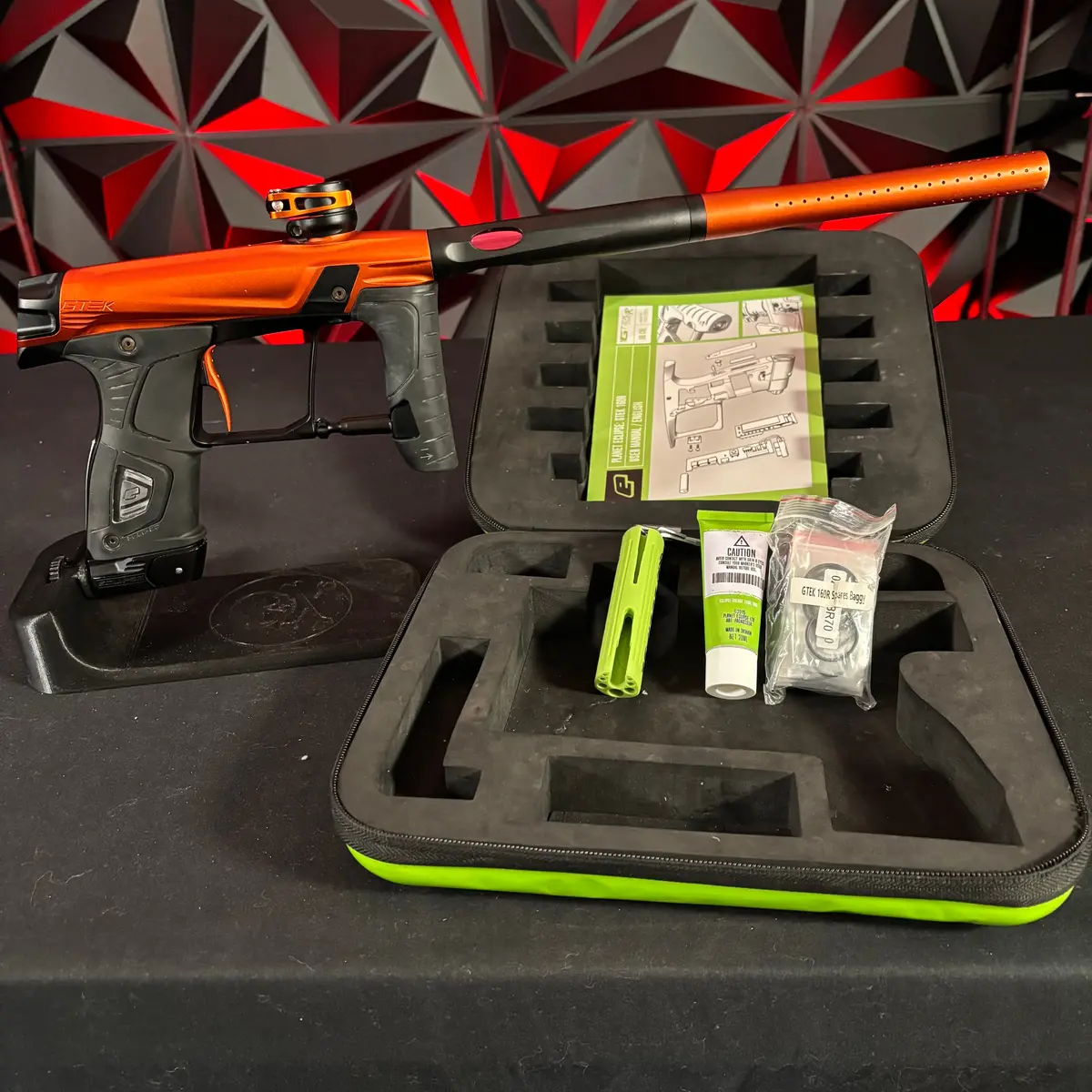 Used Planet Eclipse Gtek 160R Paintball Gun - Orange/Black 1