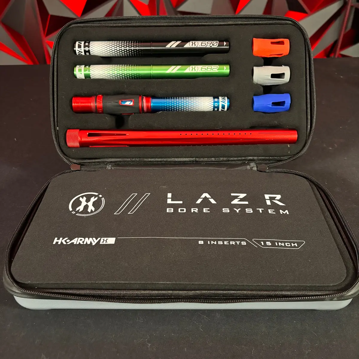 Used Hk Army Lazr Barrel Kit - Red W/ Colored Inserts - Autococker Threaded 1