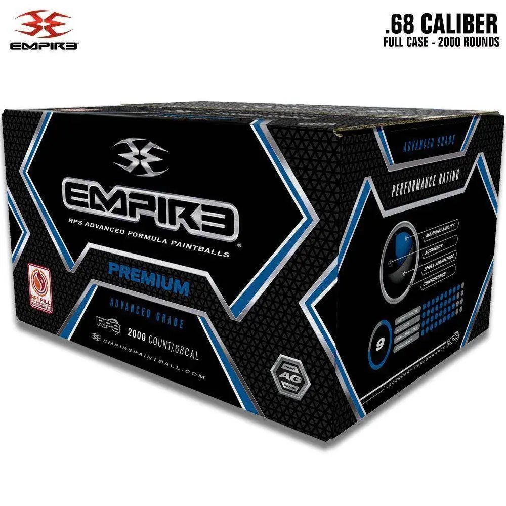 Empire Premium 0.68 Caliber Paintballs - 2000 Paintballs - Pl Pink Shell - Pink Fill 1