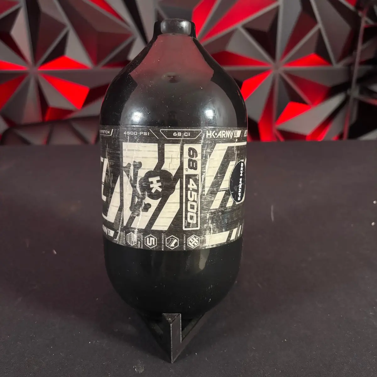 Used Hk Army Hstl 68/4500 Paintball Tank - Black/White 1