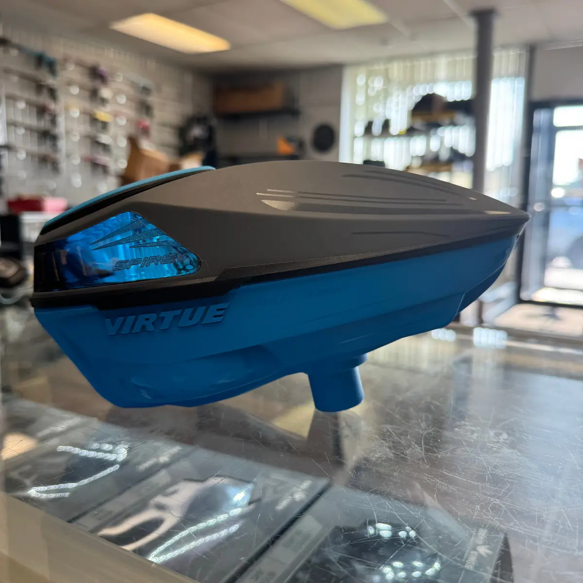 Virtue Spire 5 Paintball Loader - Grey/Blue/Black *Custom* 1