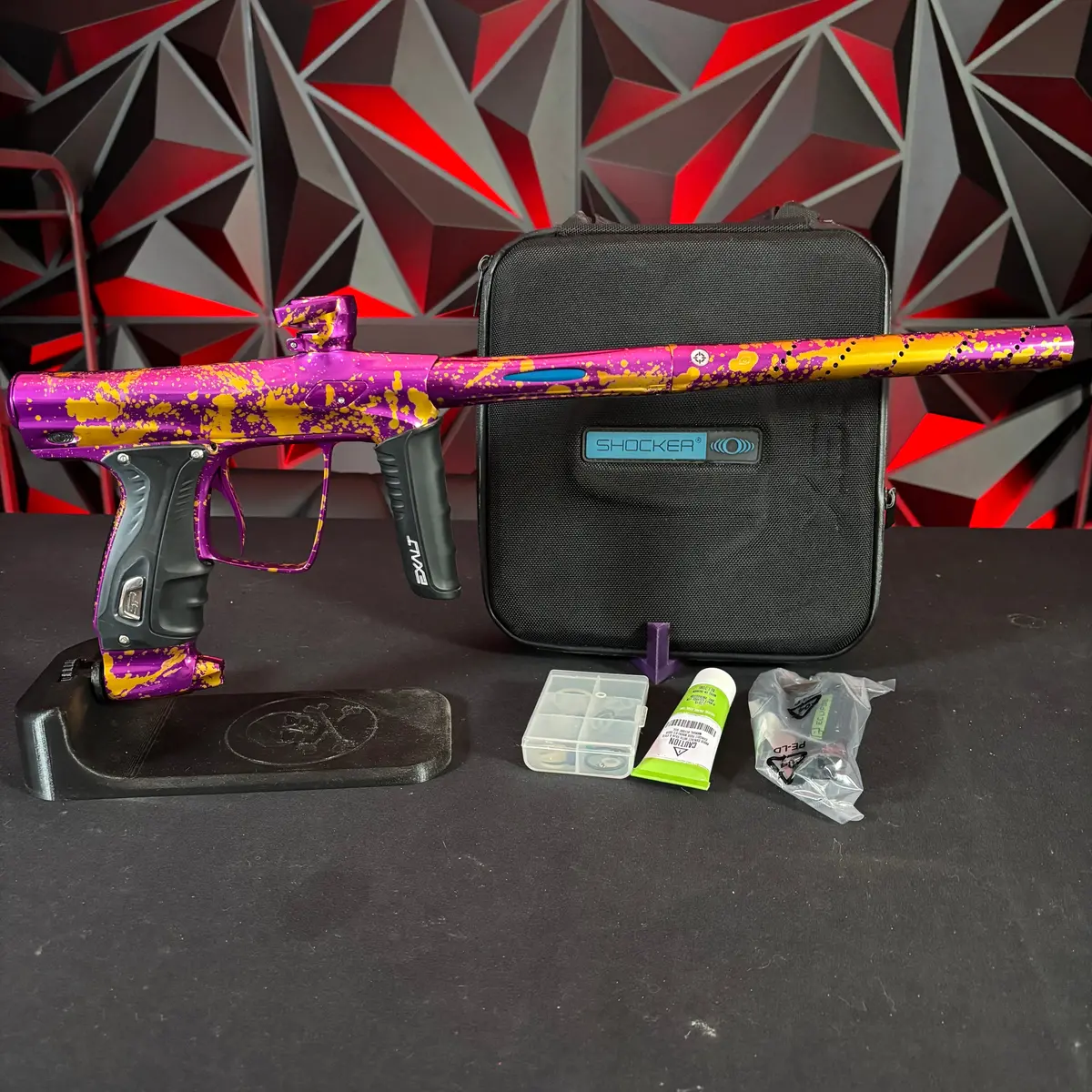 Smart Parts Shocker Rsx Paintball Marker- Gloss Purple/Gold Splash 1