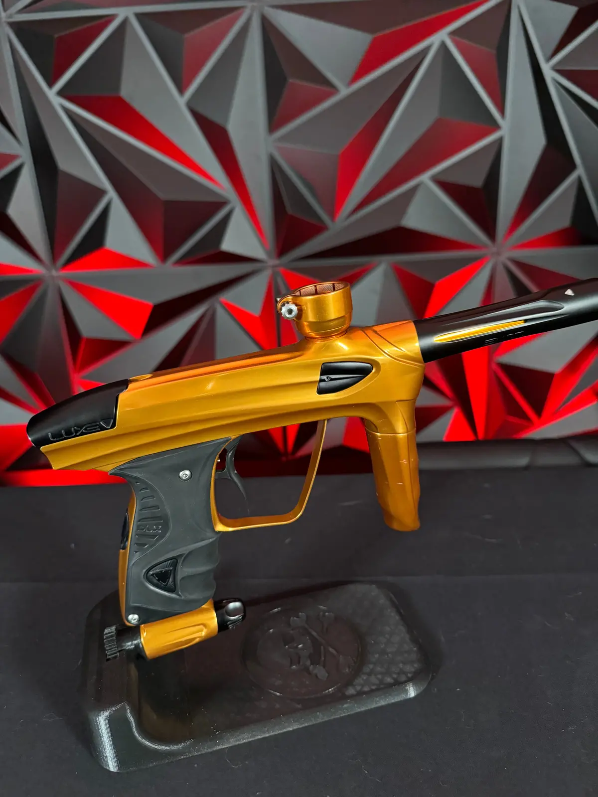 Used Dlx Luxe 1.5 Paintball Gun - Polished Orange/Black W/2.0 Bolt 1
