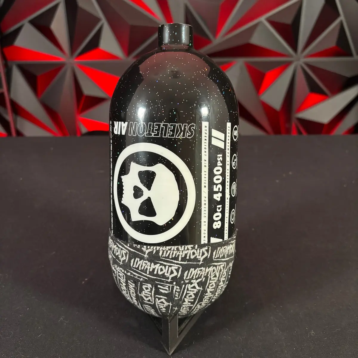 Used Infamous "Galaxy Series" 80/4500 Paintball Tank - Black/White 1