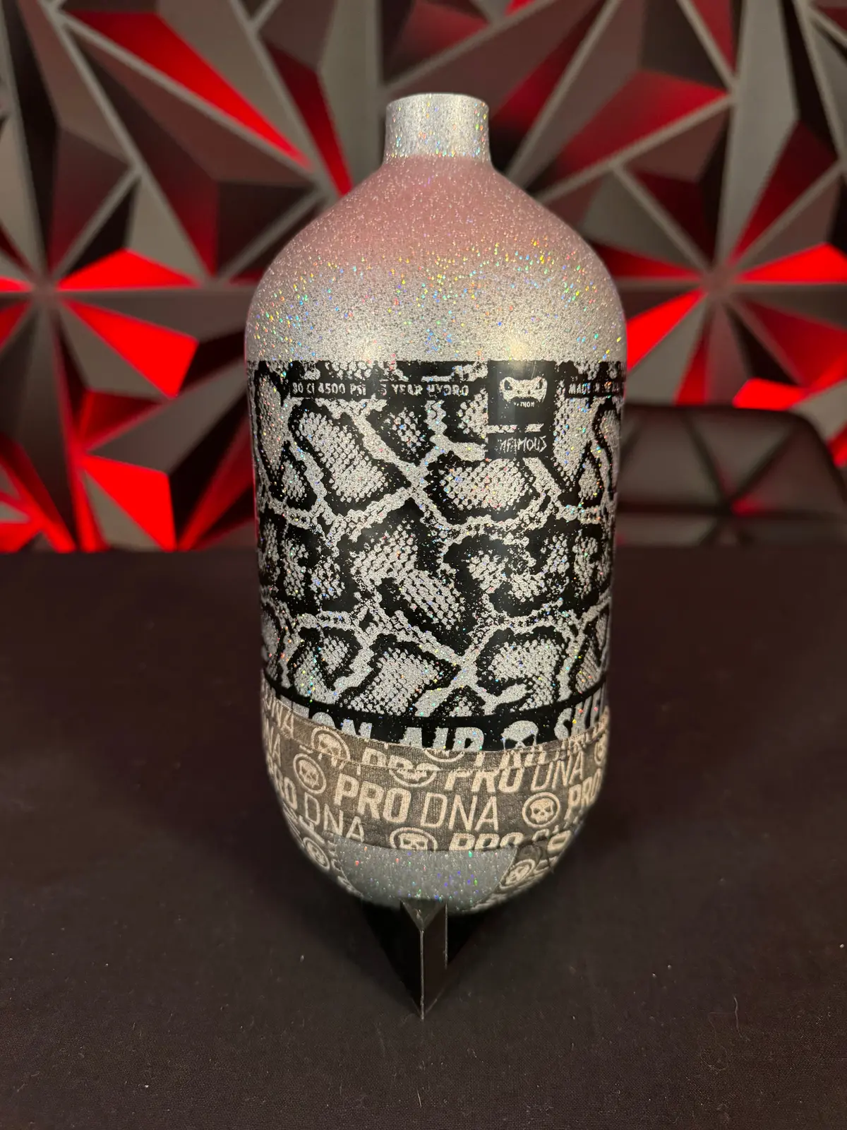 Used Infamous "Galaxy Series" Python 80/4500 Paintball Tank - Solar Silver 1