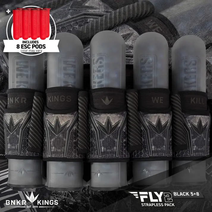 Bunkerkings Fly2 Pack 5 + 8 - Black Skull/Splash (Incl. 8 Red Esc Pods) 1