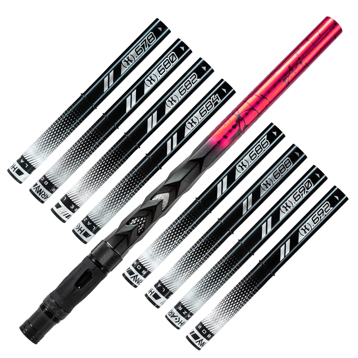 Hk Army Lazr Barrel Kit - Elite "Fossil" - Autococker Thread - Red/Black Splash - Black Insert 1