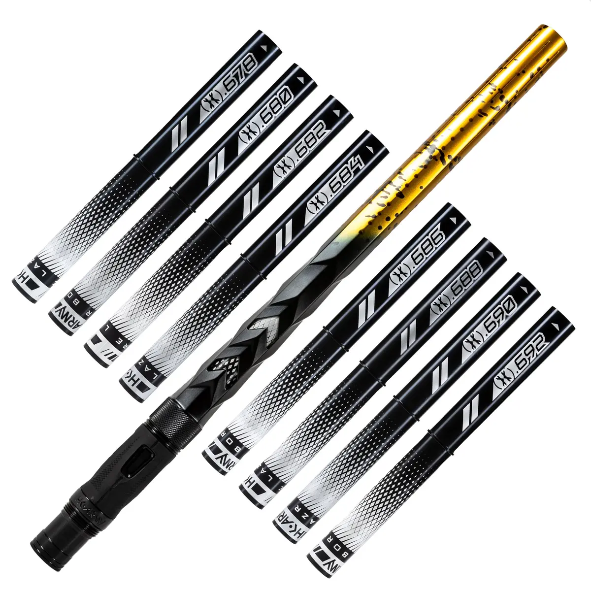 Hk Army Lazr Barrel Kit - Elite "Fossil" - Autococker Thread - Gold/Black Splash - Black Insert 1