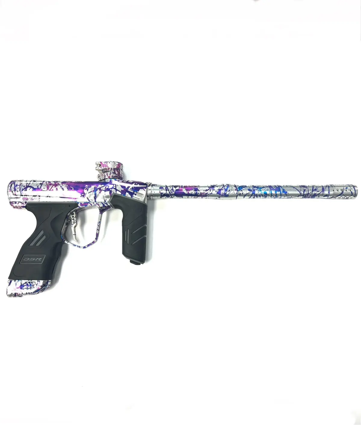 Dye Dsr+ Paintball Gun - Le Polished Silver Purple/Blue Splash 1