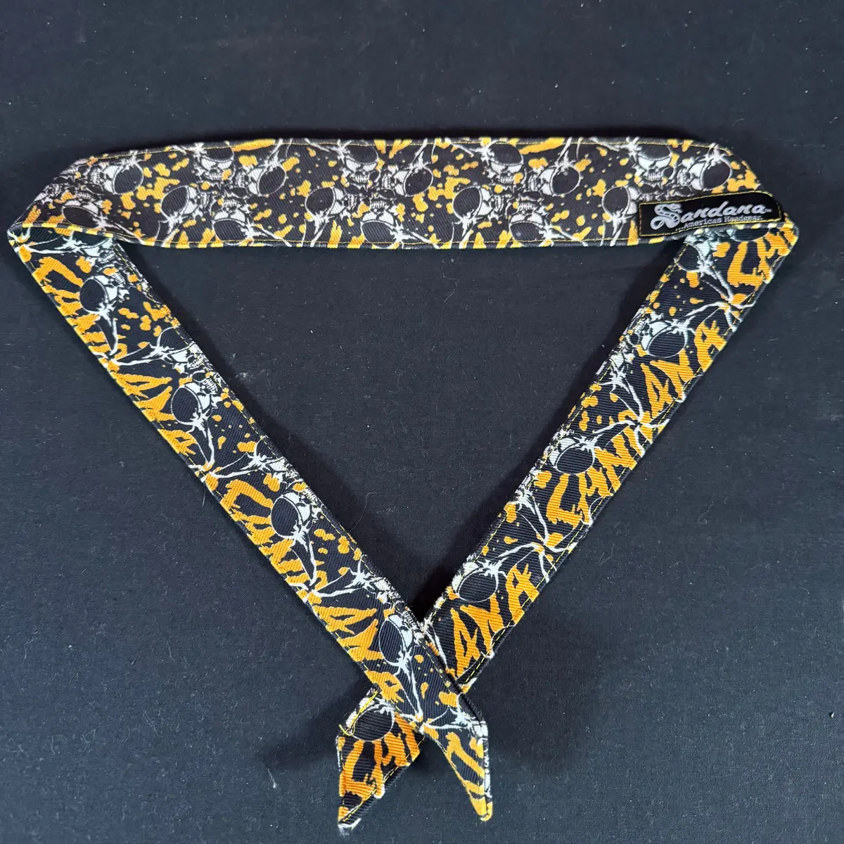 Sandana Headband - Black/Yellow Skulls 1