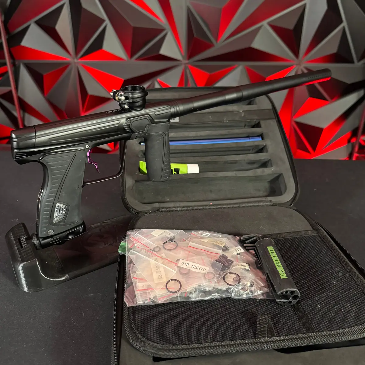 Used Planet Eclipse Gtek 180R Paintball Gun - Midnight W/ Purple Deuce Trigger 1