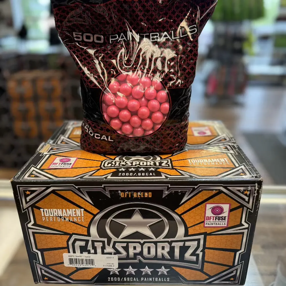 Gi Sportz 4 Star Paintballs - 2000 Paintballs - Metallic Pink Shell - Orange Fill 1