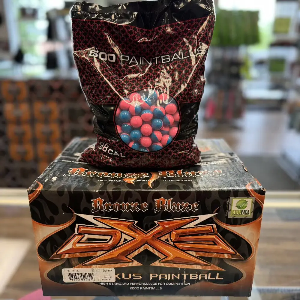 Gi Sportz/Draxxus Dxs Bronze 0.68 Cal Paintballs - 2000 Paintballs - Blue/Pink Shell - Pink Fill 1