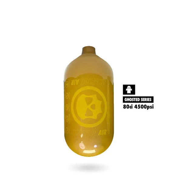 Infamous Skeleton Air "Hyperlight" Ghosted Series Paintball Tank Bottle Only - Gold - 80/4500 Psi 1
