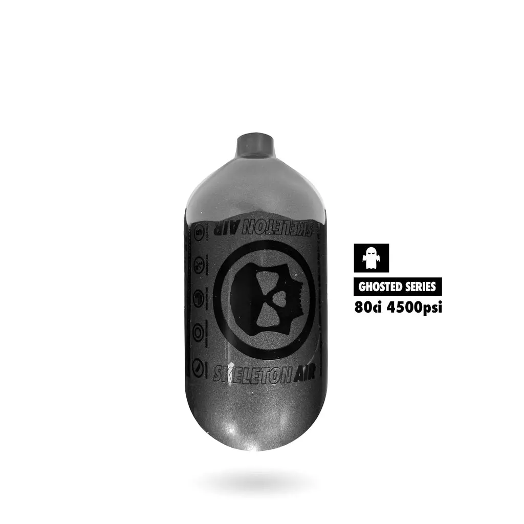 Infamous Skeleton Air "Hyperlight" Ghosted Series Paintball Tank Bottle Only - Grey - 80/4500 Psi 1