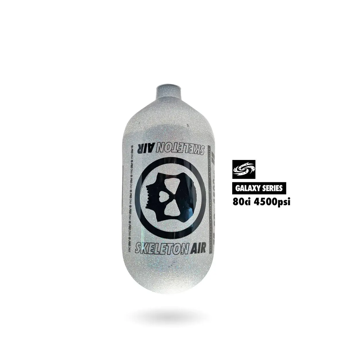Infamous Skeleton Air "Hyperlight" Paintball Tank Bottle Only - Galaxy Series - Solar Silver - 80/4500 Psi 1