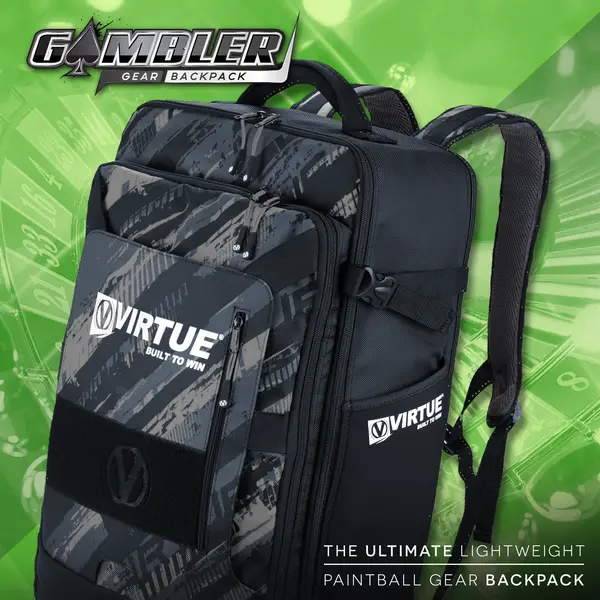 Virtue Gambler Backpack & Paintball Gearbag - Graphic Black 1