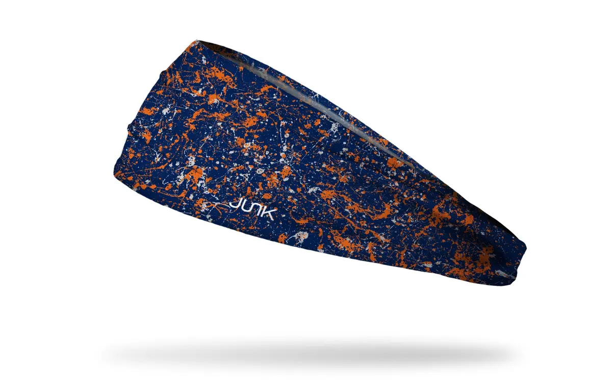 Navy Orange Silver Splatter Big Bang Lite Headband 1
