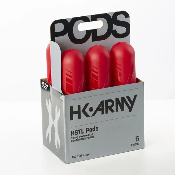 Hk Army Hstl Paintball Pods- Red (150 Round) - 6 Pack 1