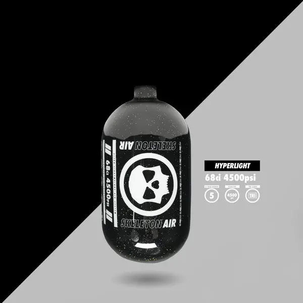 Infamous Skeleton Air "Hyperlight" Paintball Tank Bottle Only - Black Hole - 68/4500 1