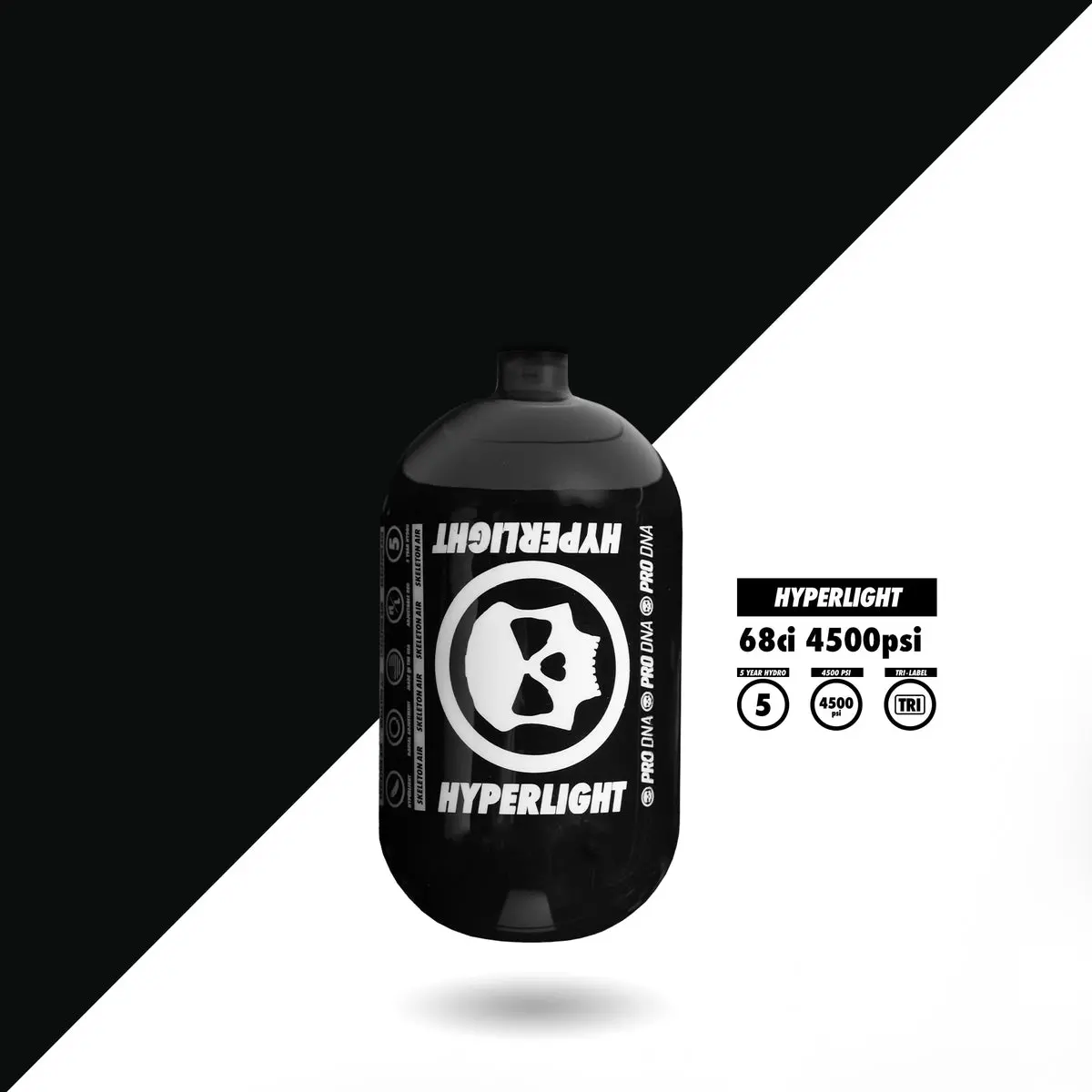 Infamous Skeleton Air Hyperlight Paintball Tank - 68/4500 Bottle Only 1