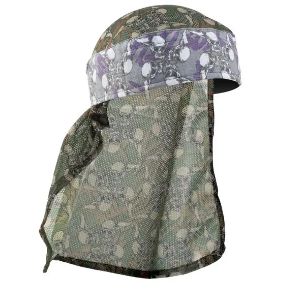 Hk Army Hostilewear Headwrap - Purple Skulls / Forest Mesh 1