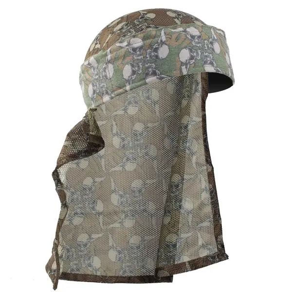 Hk Army Hostilewear Headwrap - Forest Skulls / Tan Mesh 1
